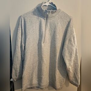 Aerie Women's Light Gray Zip-Up Sweater